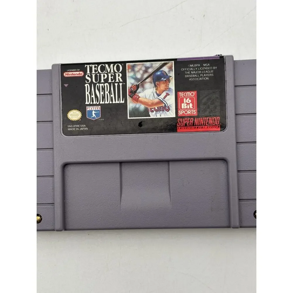 Tecmo Super Baseball – Super Nintendo SNES Game – Tested – Cartridge Only Works